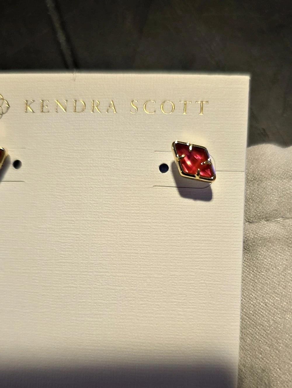 Kendra Scott Pink And Gold Statement Stud Earrings